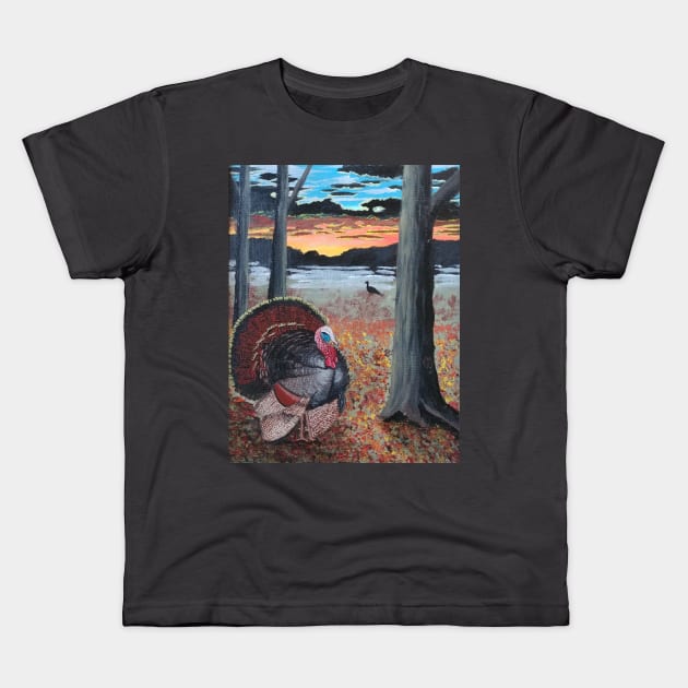 Turkey Strut at Sundown Kids T-Shirt by Matt Starr Fine Art